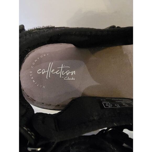 Clarks Collection Men's Black Ultimate Comfort Leather Sandals Size 10 - Picture 2 of 4